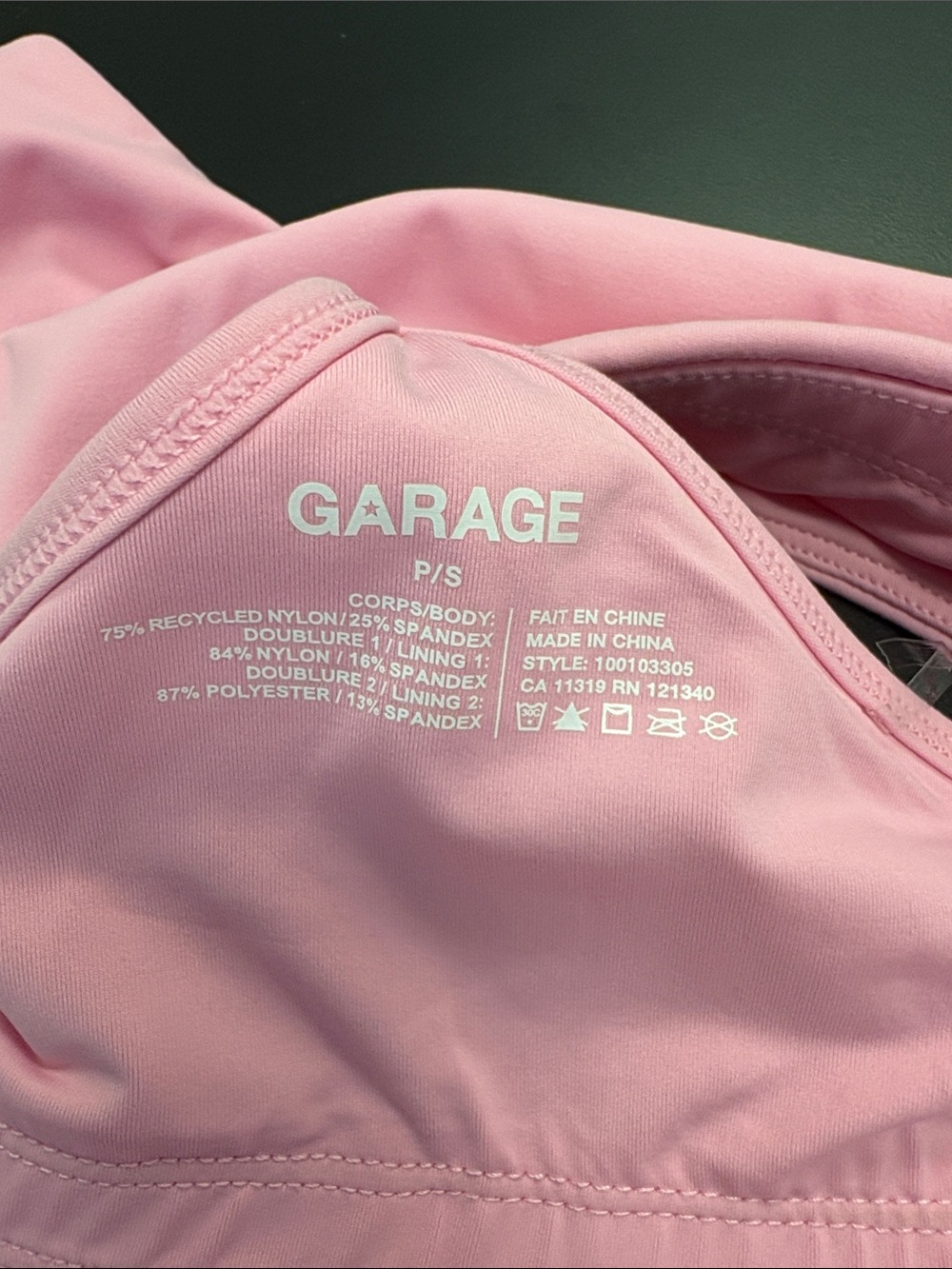 Garage Pink Crop Sports Bra and High-Waist Shorts Set - Picture 2 of 3